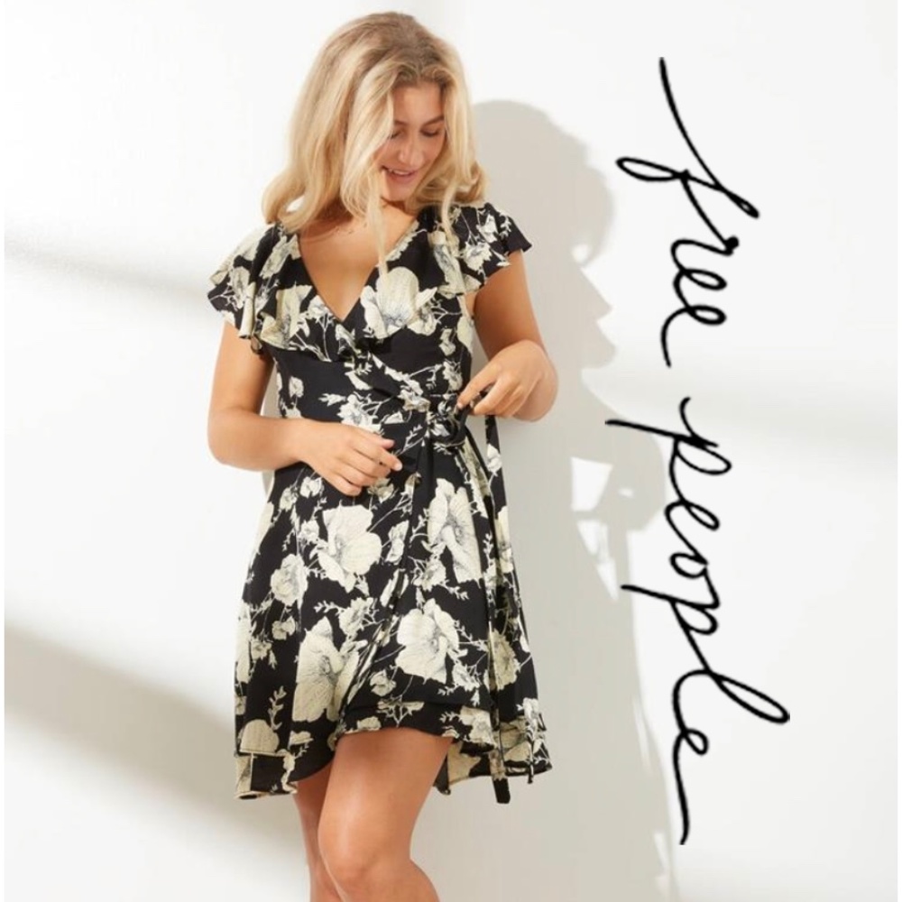 Free People French Quarter Print Wrap Mini Dress